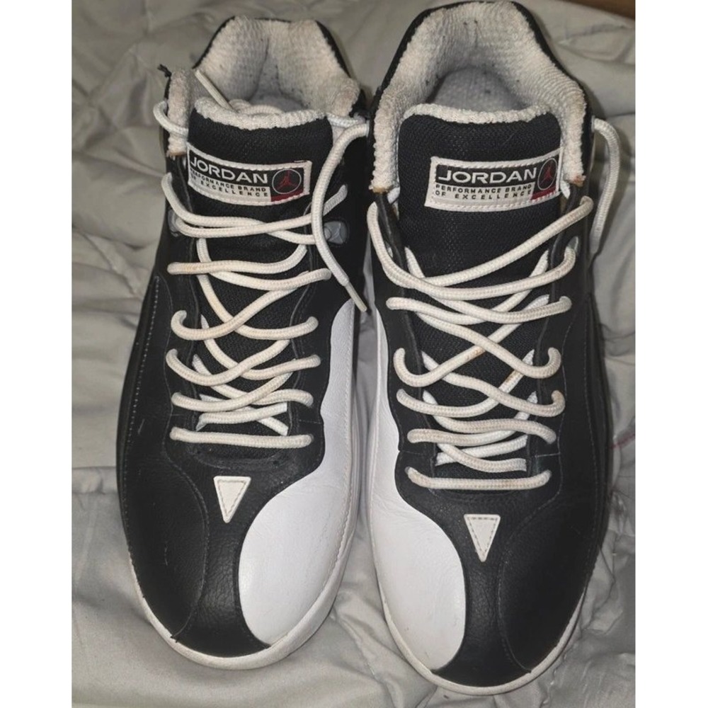 Jordan Jumpman Team II Mens Basketball Shoes Black White Red High Top Sneakers